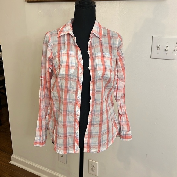 Columbia PFG Women's Plaid Long Sleeve 100% Cotton Button Down Shirt, Sz. S. - Picture 4 of 15